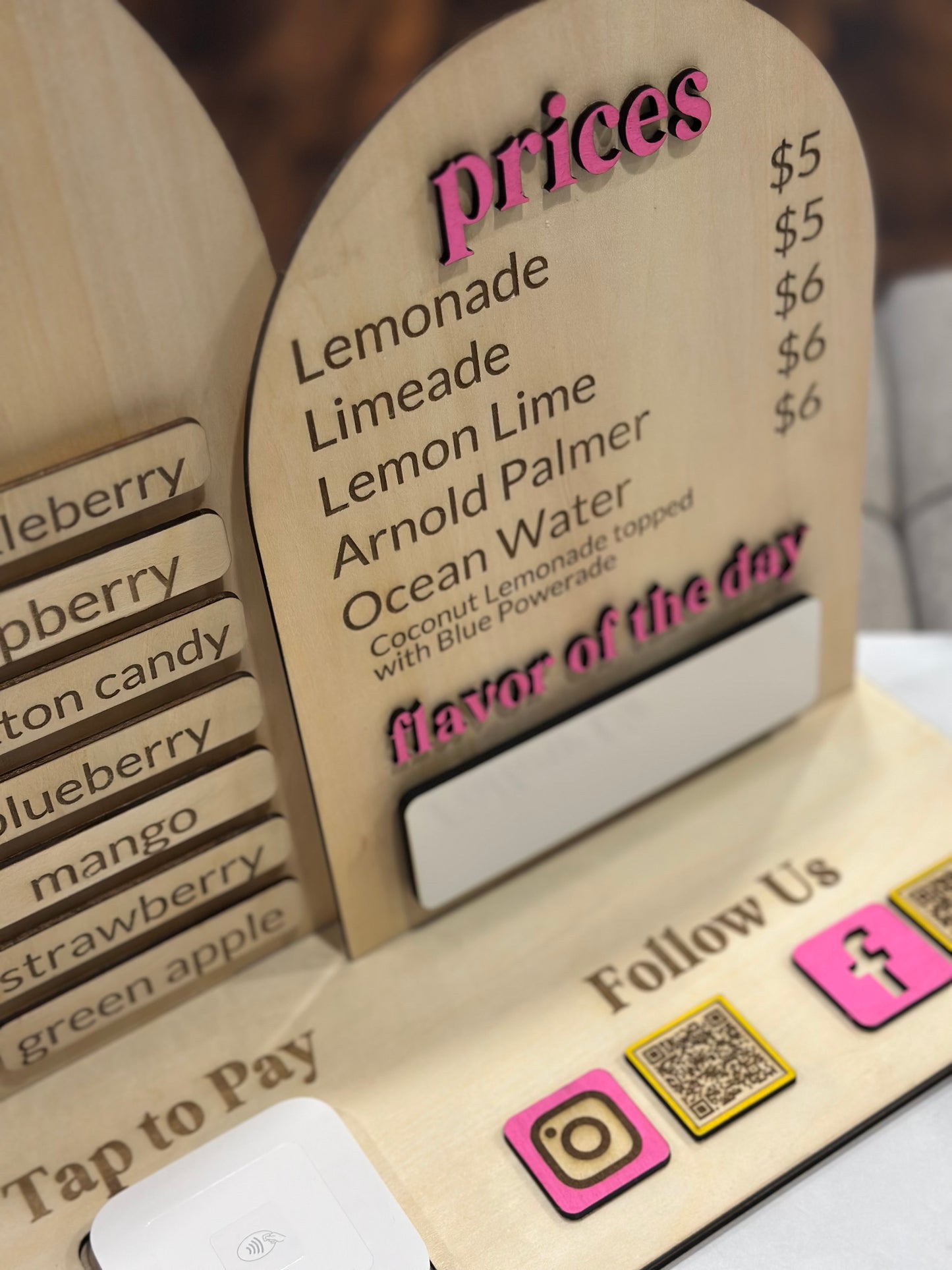 Magnetic Flavor Menu & Payment Center for Vendors