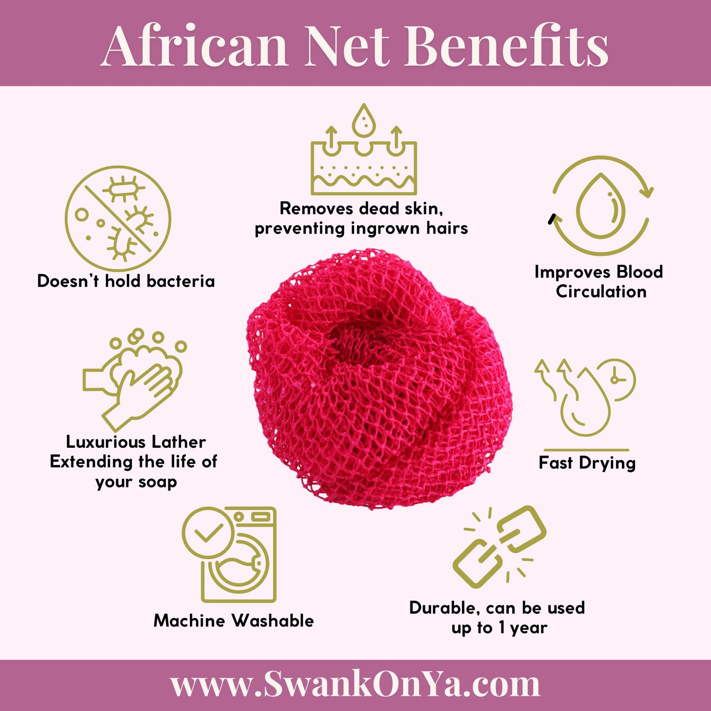 African Net Sponge: Magenta