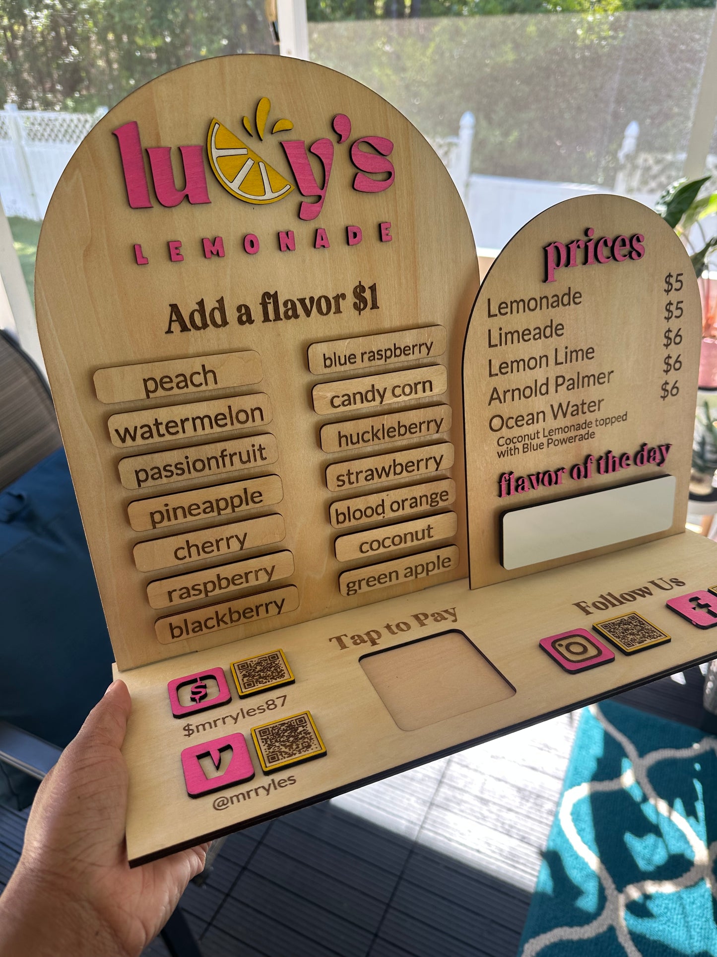 Magnetic Flavor Menu & Payment Center for Vendors