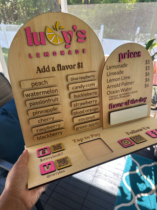 Magnetic Flavor Menu & Payment Center for Vendors