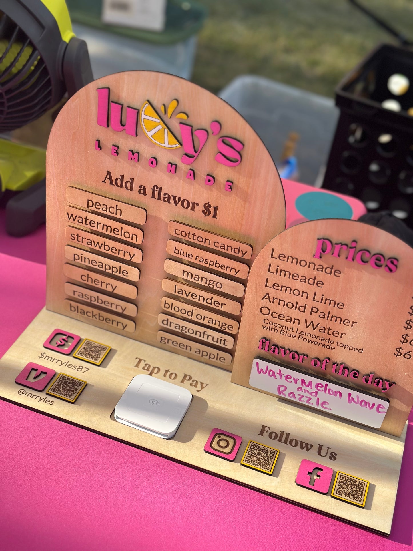 Magnetic Flavor Menu & Payment Center for Vendors