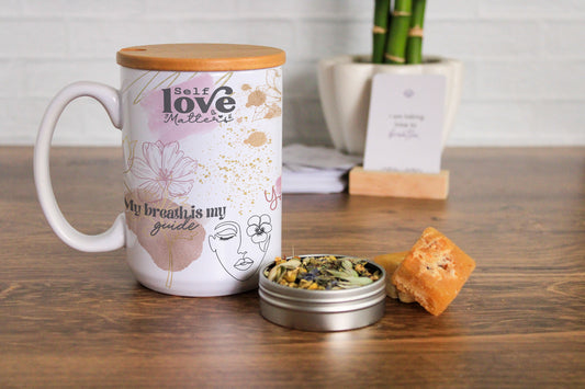 Self Love Mug Gift Set with Stress Relief Tea